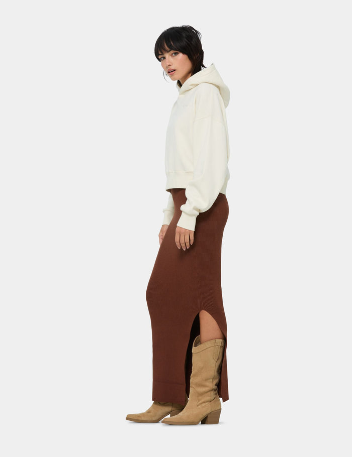 jennyfer Jupe longue côtelée marron