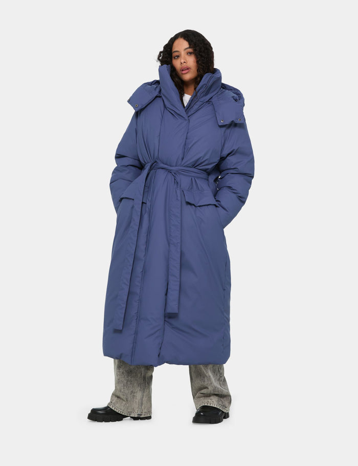 jennyfer Longue doudoune imperméable bleue ardoise