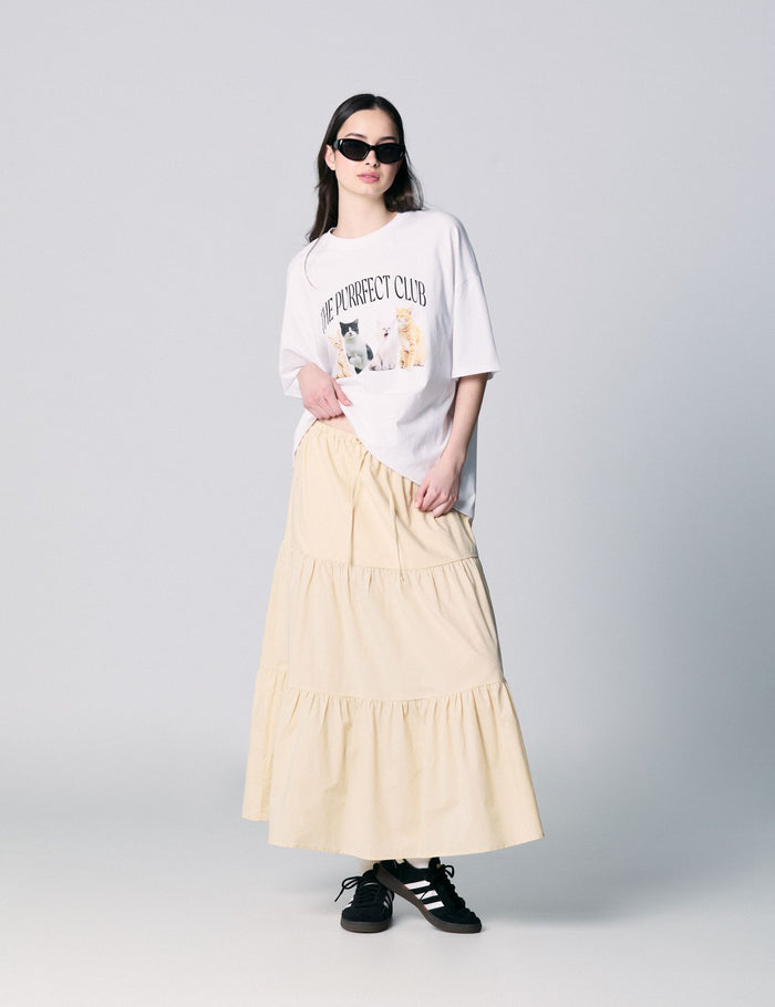 jennyfer Longue jupe beige clair