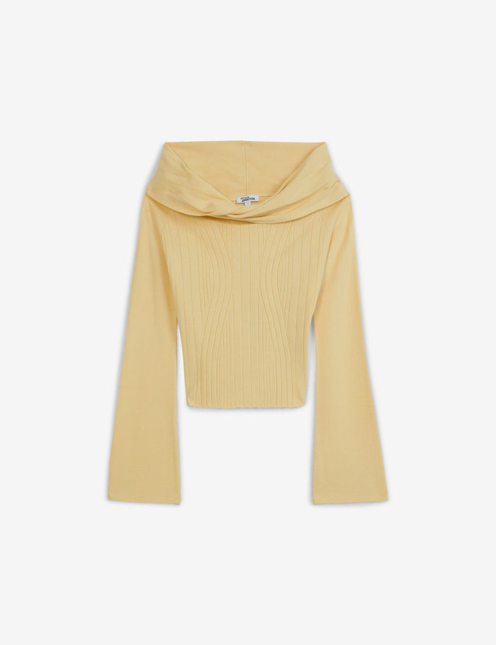 jennyfer Maille à col bardot vanille