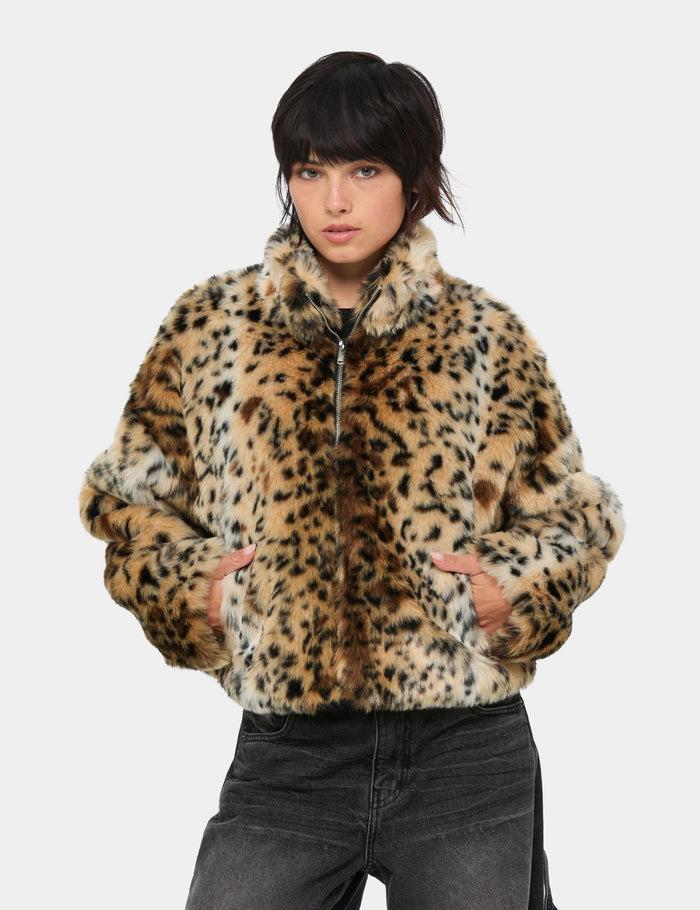 jennyfer Manteau léopard camel