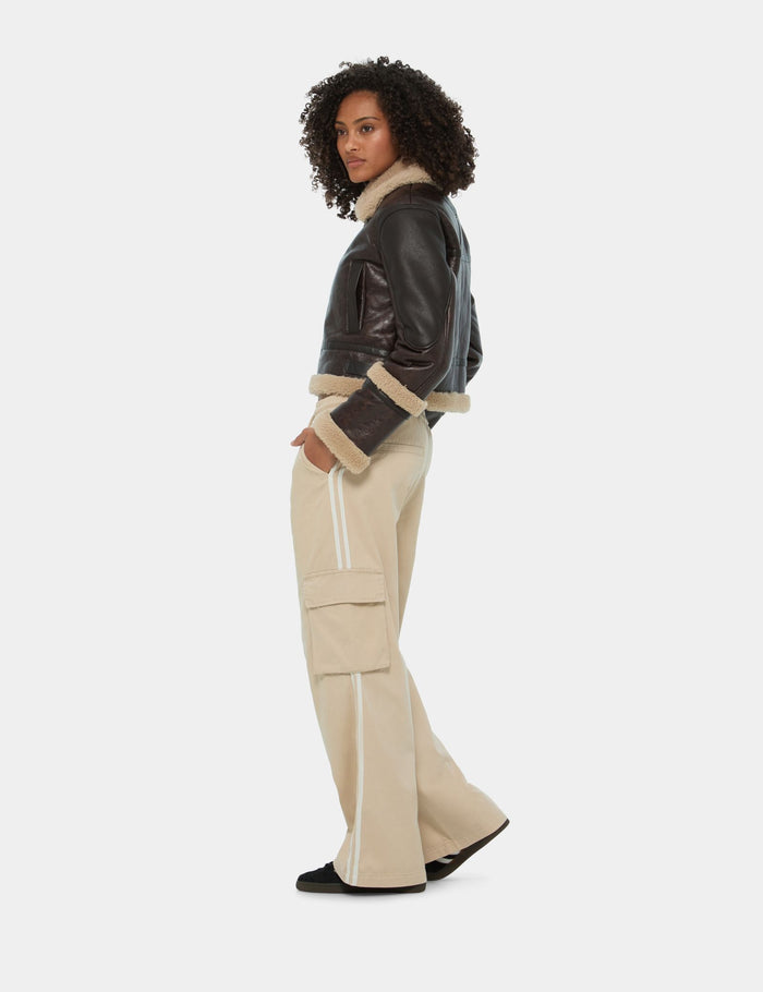 jennyfer Pantalon cargo beige kaki