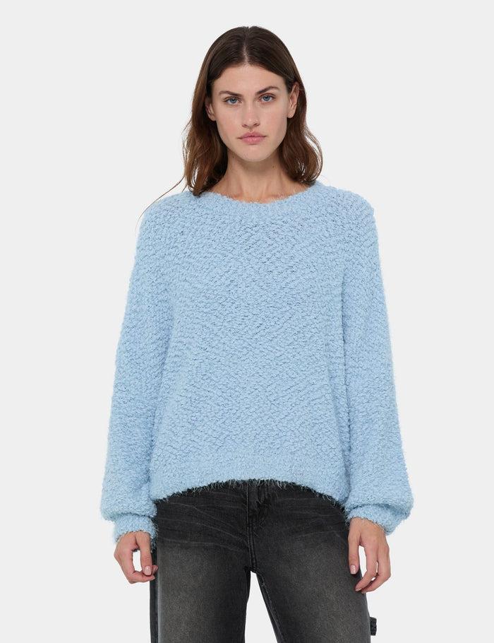 jennyfer Pull à poils doux bleu ciel