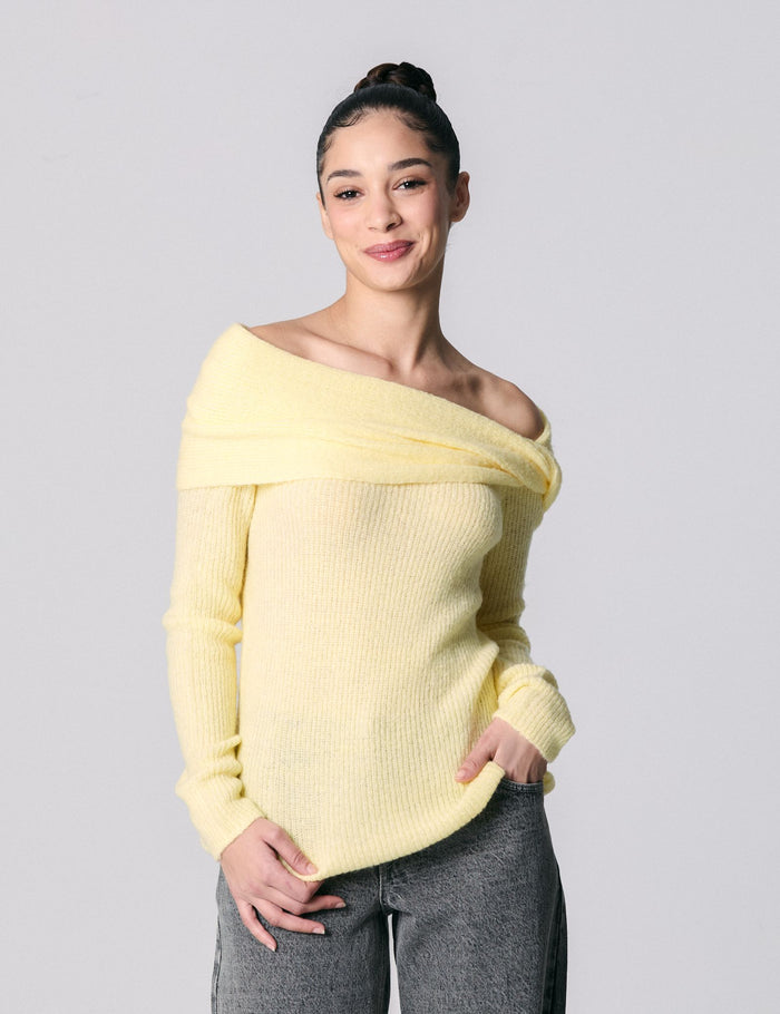jennyfer Pull col bardot vanille