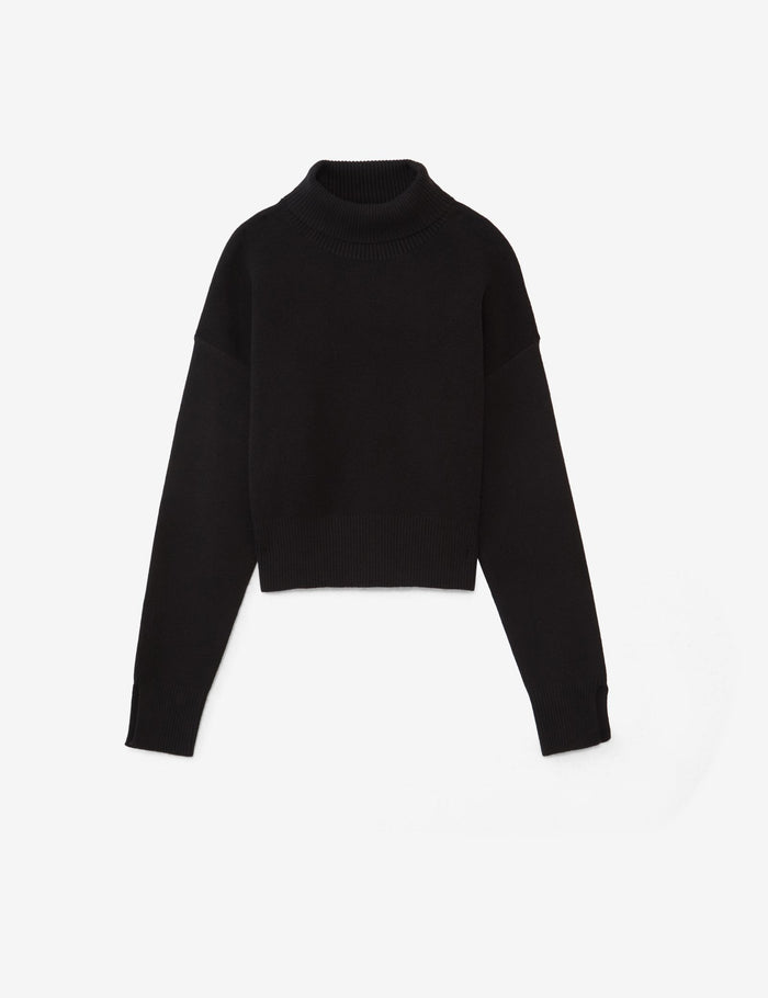 jennyfer Pull col roulé en maille côtelée noir