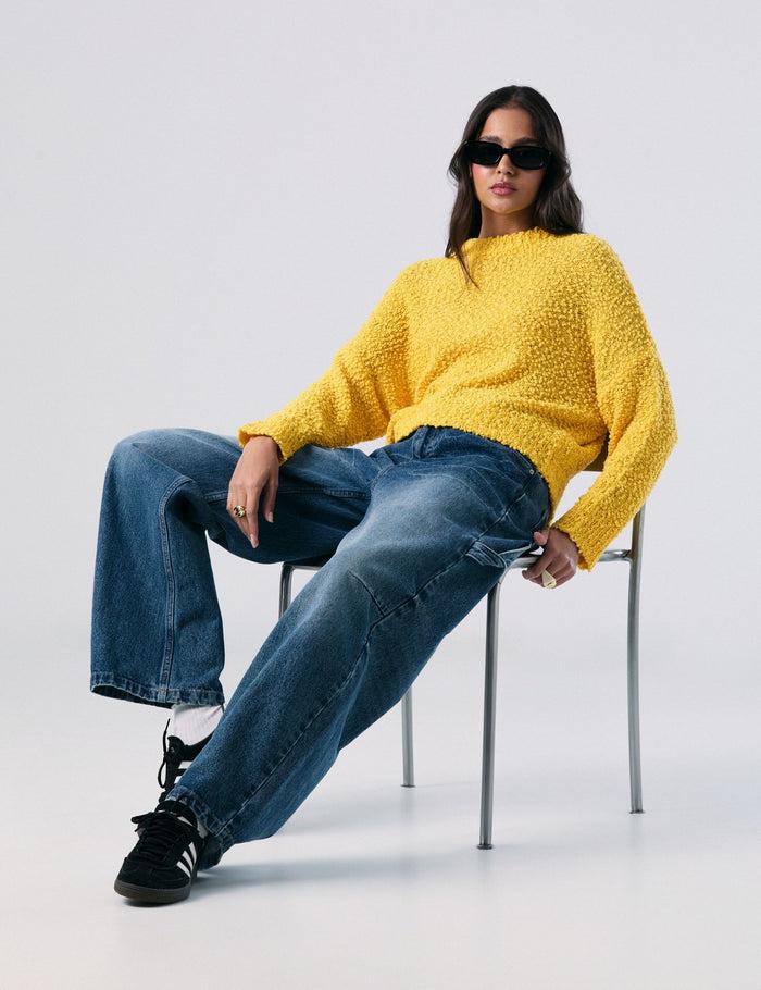 jennyfer Pull en maille jaune piment