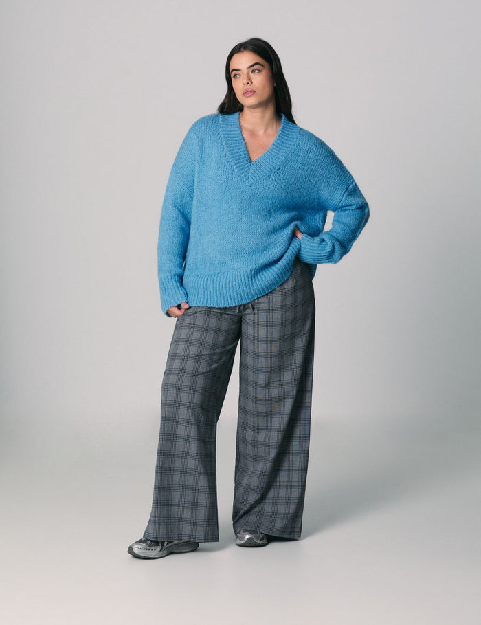 jennyfer Pull en mélange de laine bleu azur