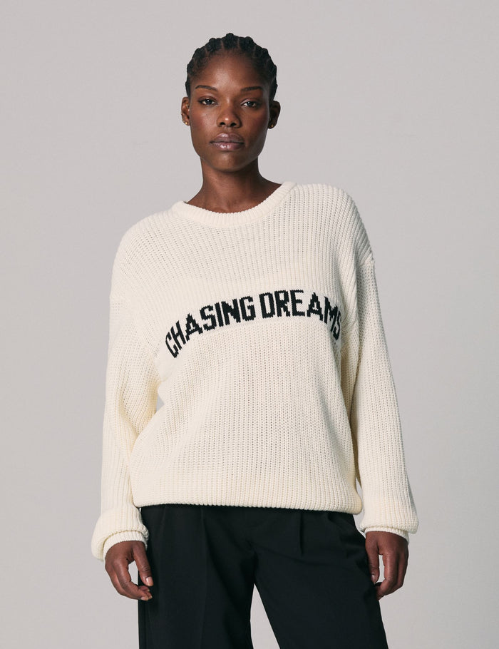 jennyfer Pull oversize à message sable