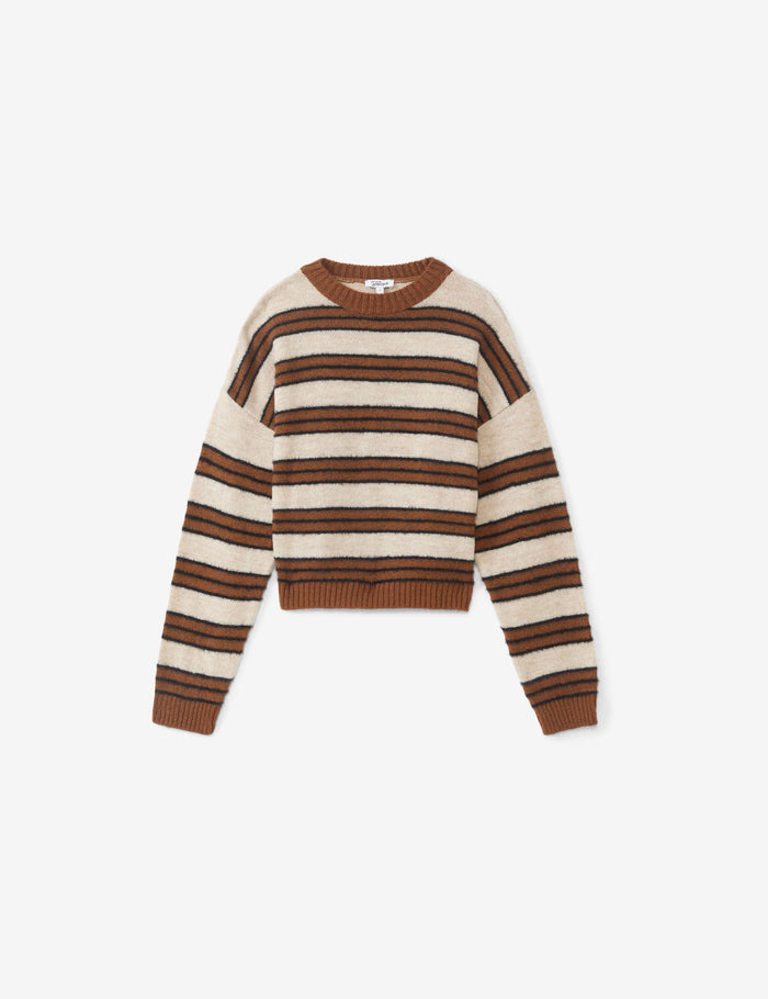 jennyfer Pull rayé à col rond crème