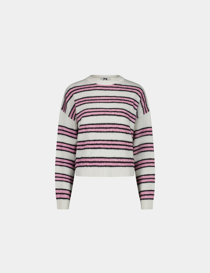 jennyfer Pull rayé à col rond lavande