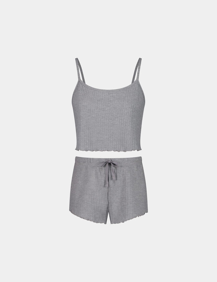 jennyfer Pyjama top et shorty gris chiné