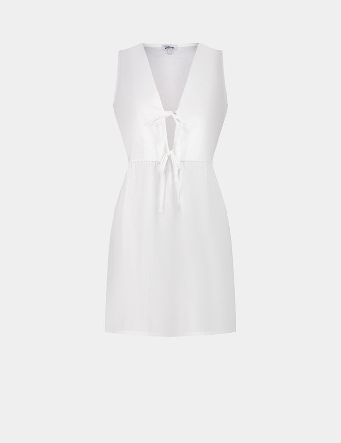 jennyfer Robe blanche avec liens à nouer à l'avant