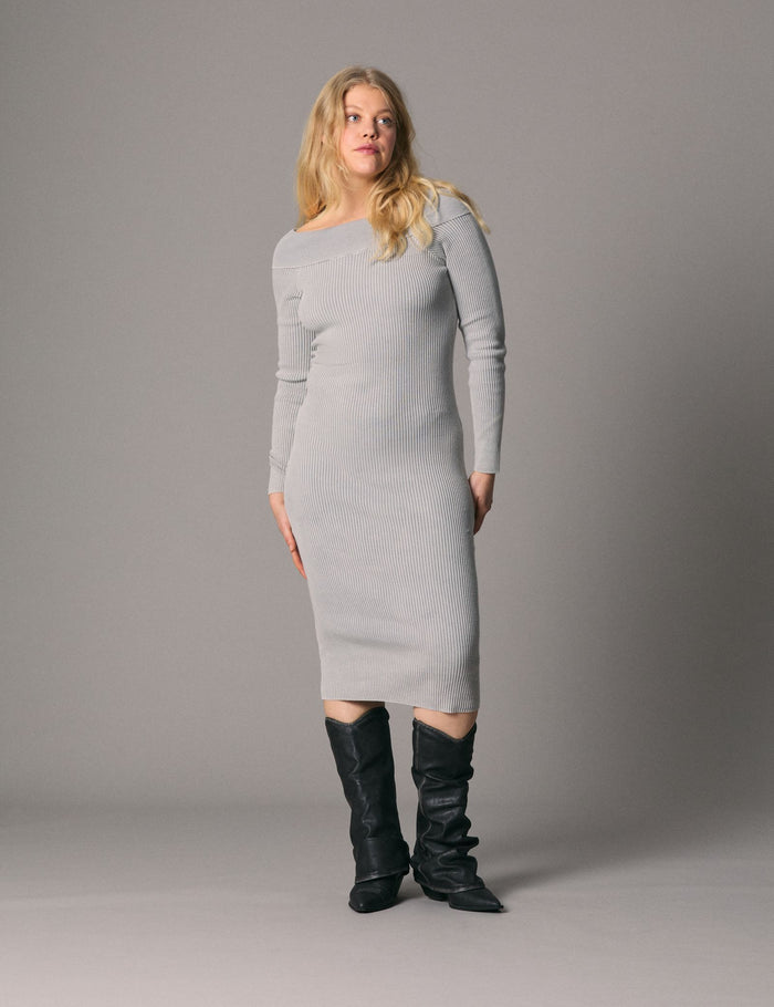 jennyfer Robe en maille côtelée pierre