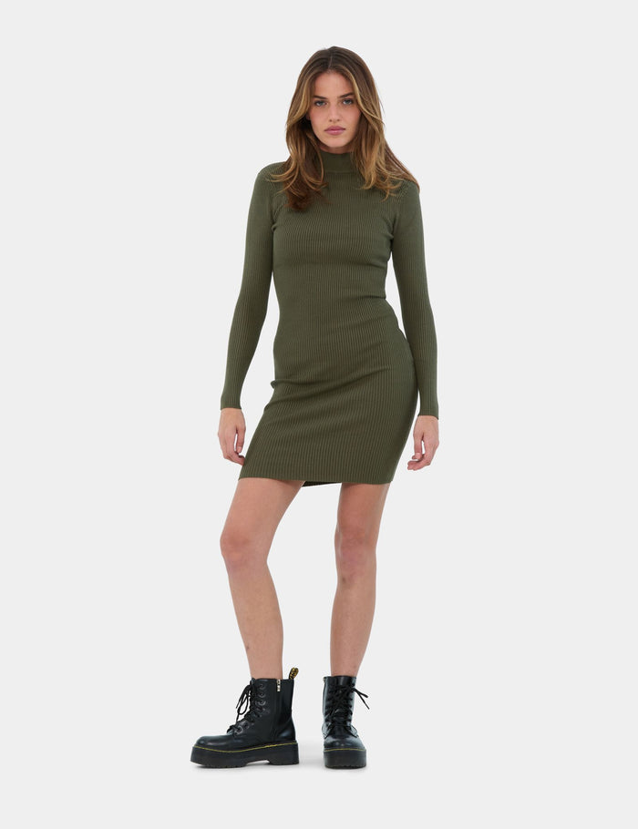 jennyfer Robe en maille verte olive