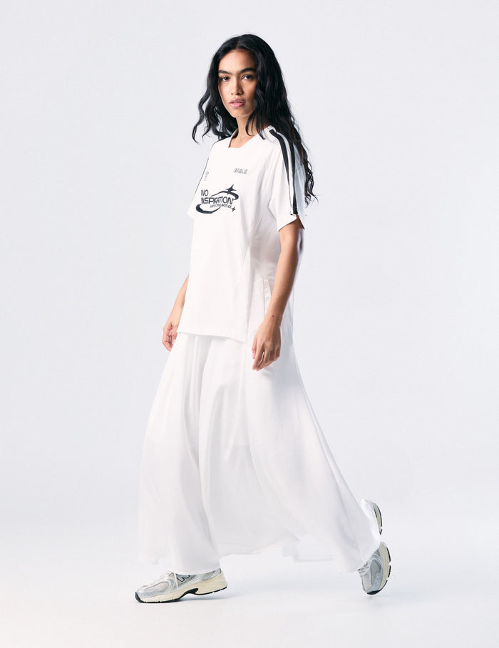 jennyfer Robe longue maillot à message blanc