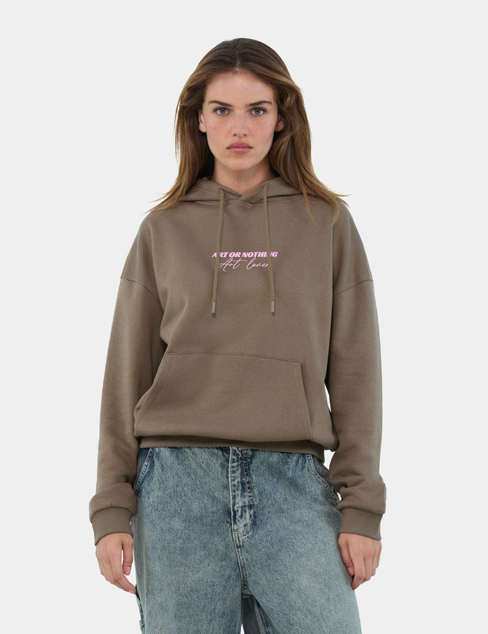 jennyfer Sweat à capuche et message marron clair