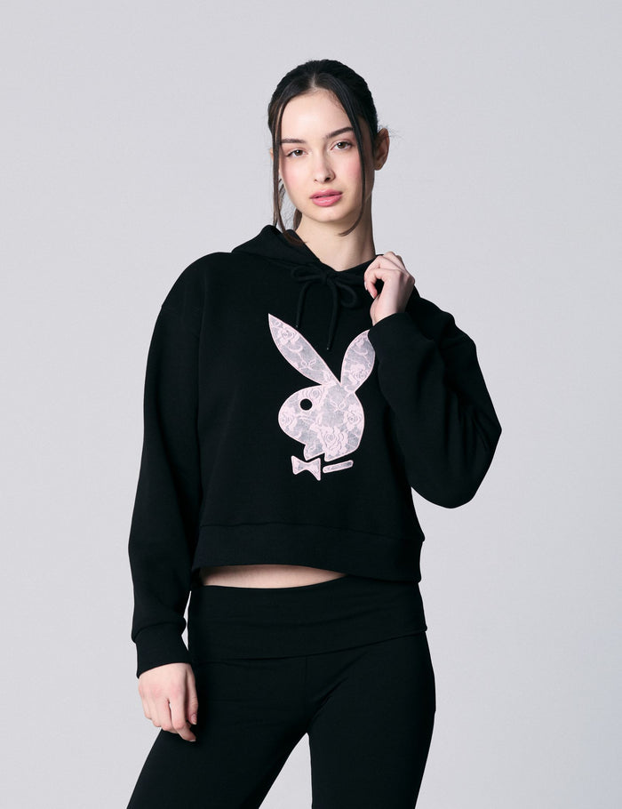 jennyfer Sweat à capuche Playboy x Jennyfer noir