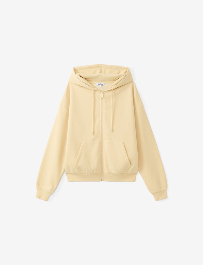 jennyfer Sweat à capuche zippé beige