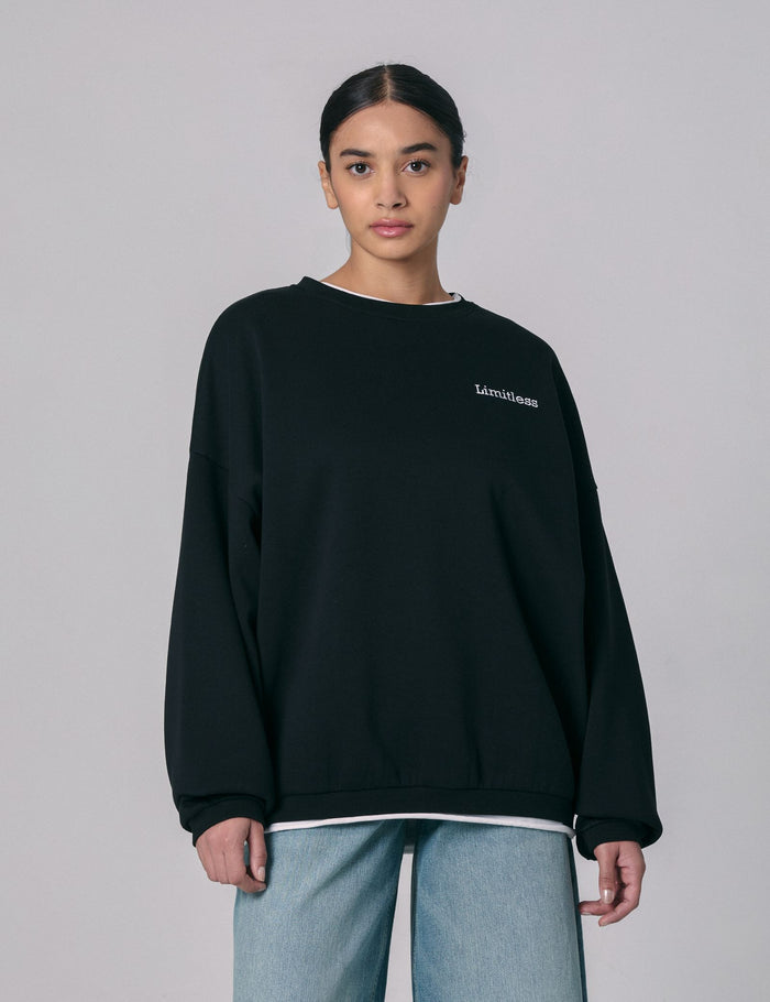 jennyfer Sweat à message double couture noir