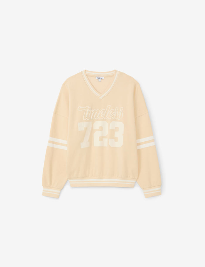 jennyfer Sweat oversize à message beige clair