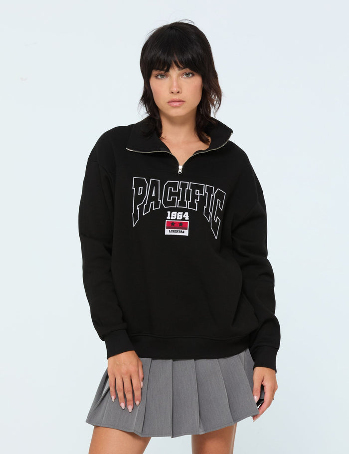 jennyfer Sweat "Pacific" à zip noir