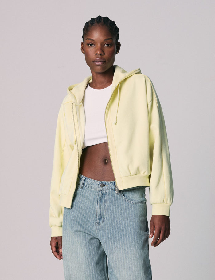 jennyfer Sweat zippé à capuche vanille