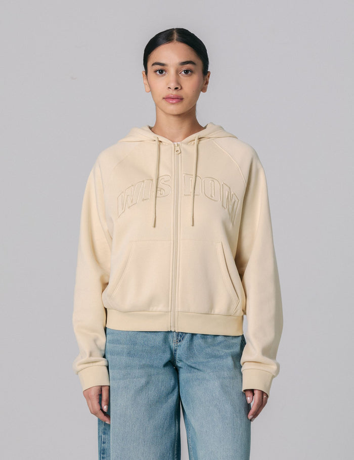 jennyfer Sweat zippée à capuche 'Wisdom' beige clair