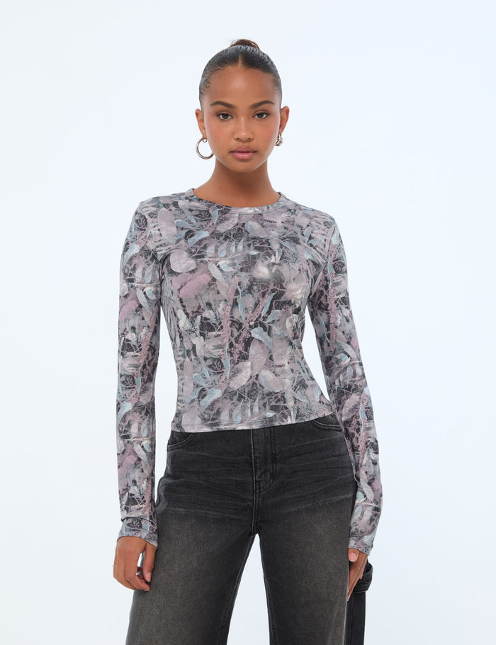 jennyfer T-shirt à manches longues motif fleuri