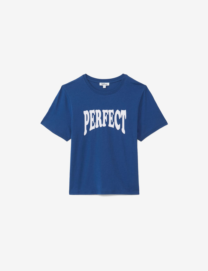 jennyfer T-shirt à message bleu électrique