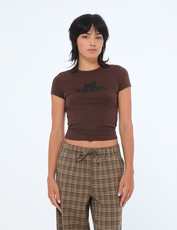 jennyfer T-shirt à message marron foncé