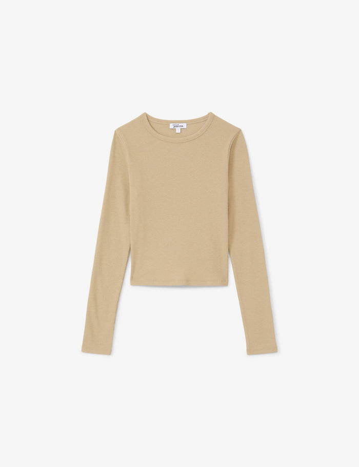 jennyfer T-shirt côtelée beige kaki