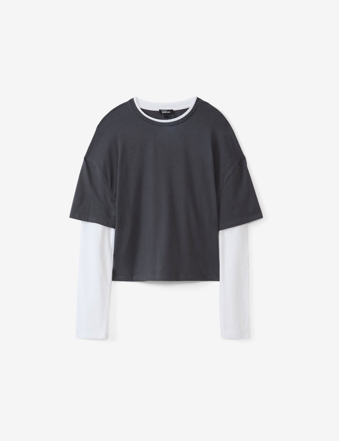 jennyfer T-shirt doublé gris foncé