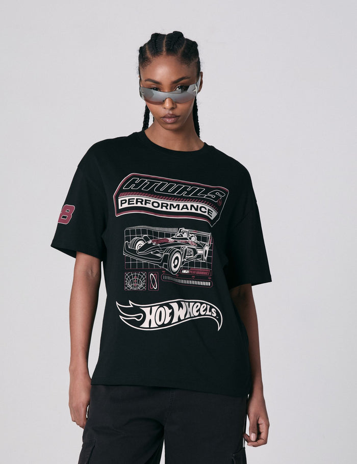 jennyfer T-shirt Hot Wheels x Jennyfer noir