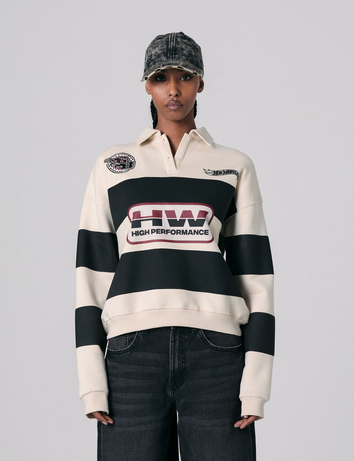 jennyfer T-shirt Hot Wheels x Jennyfer rayé crème