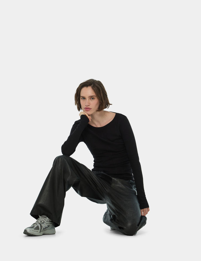 jennyfer T-shirt noir avec surpiqures