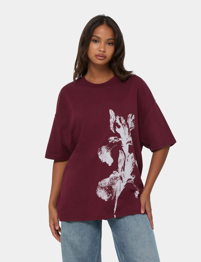 jennyfer T-shirt oversize à motif prune