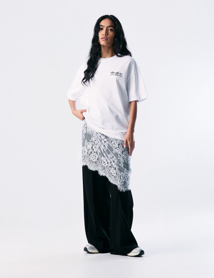 jennyfer T-shirt oversize avec dentelle blanc