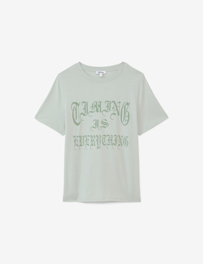 jennyfer T-shirt vert clair à message