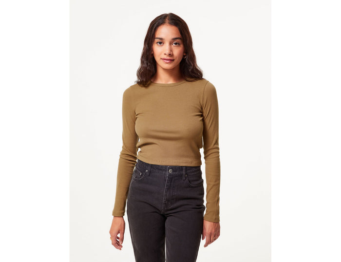 jennyfer Tee-shirt côtelé marron clair