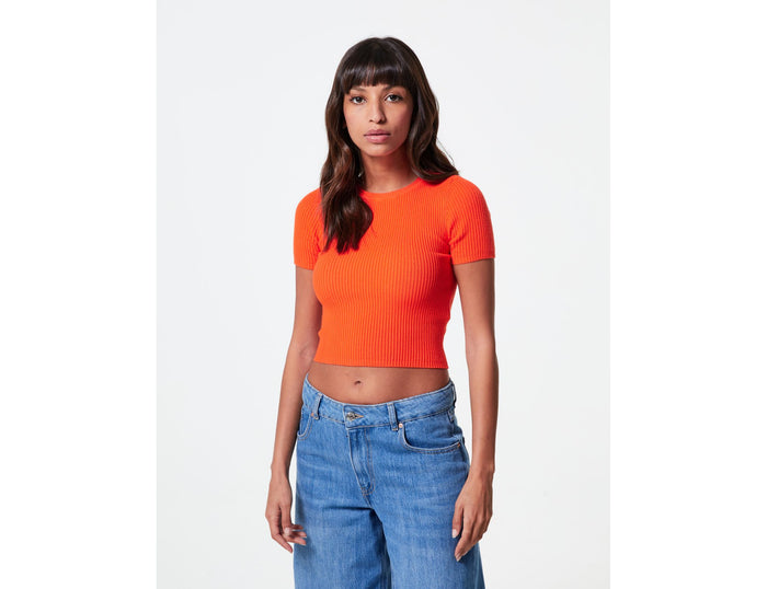 jennyfer Top côtelé orange