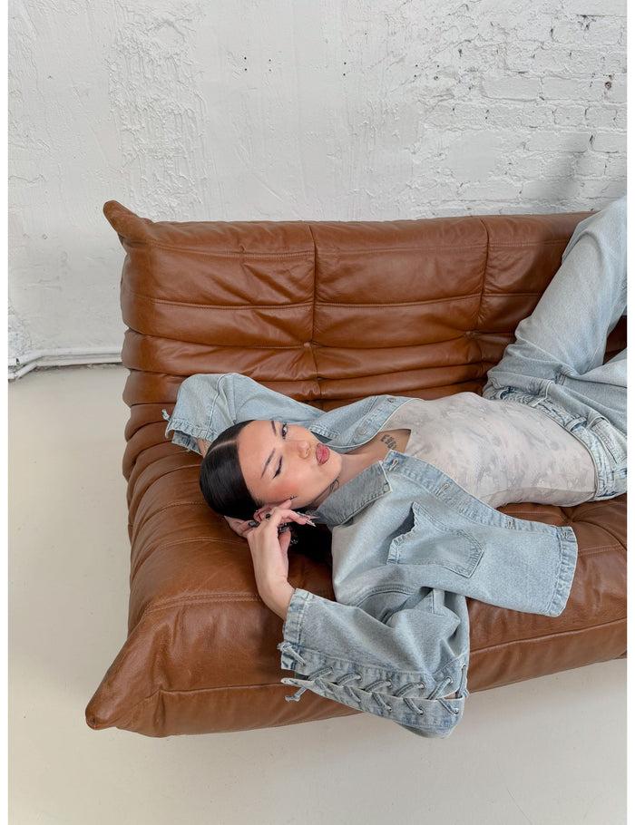 jennyfer Veste en jean bleue courte