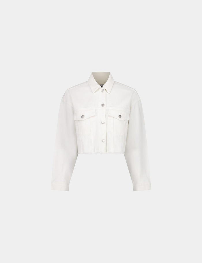 jennyfer Veste en jean courte blanc cassé