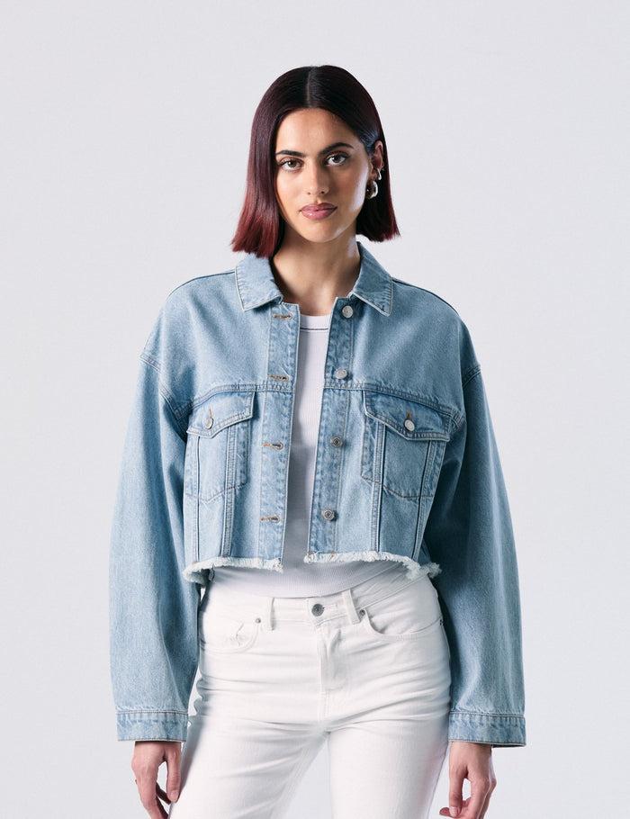 jennyfer Veste en jean courte bleue