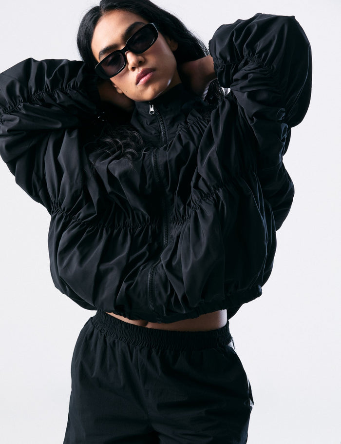 jennyfer Veste K-way froncée noire