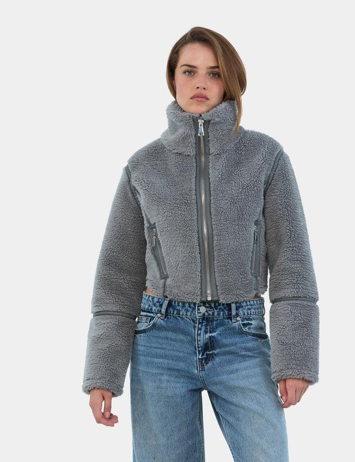 jennyfer Veste polaire grise