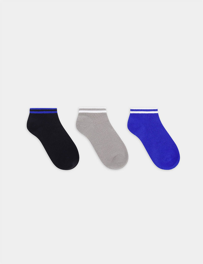 jennyfer Lot de 3 paires de chaussettes grises bleues et noires