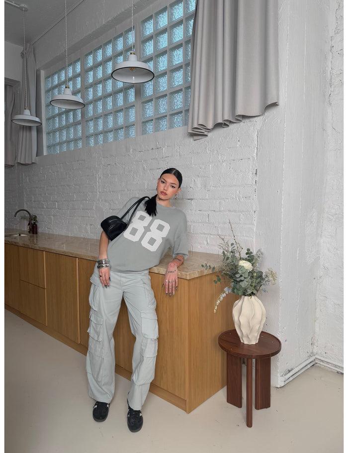 jennyfer Pantalon cargo Wide Leg taille basse vert clair