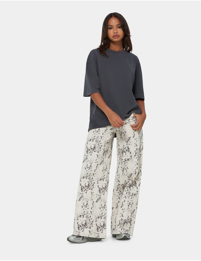 jennyfer Pantalon wide leg taille basse à motif sable