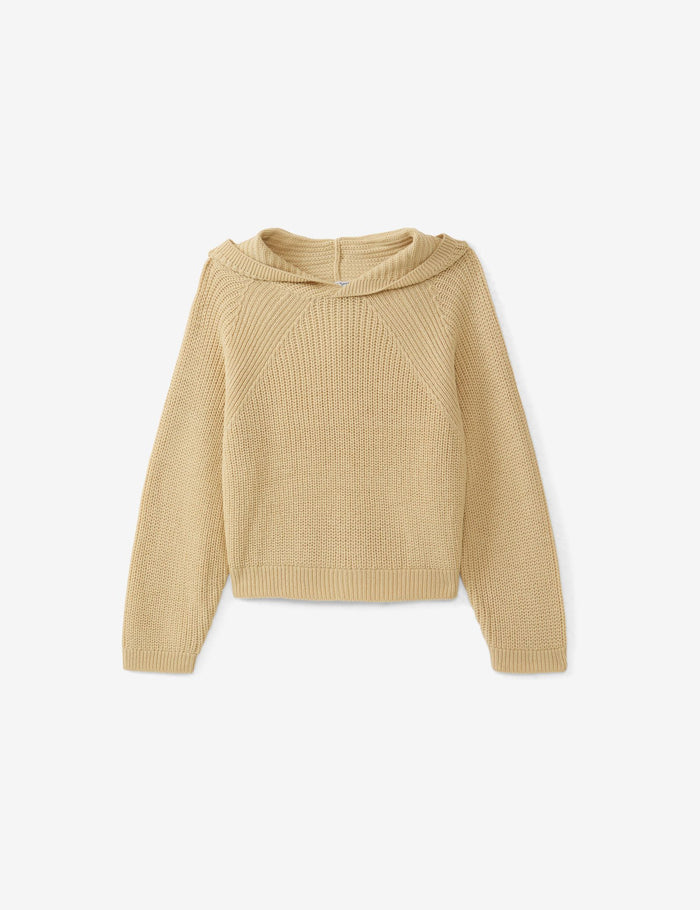 jennyfer Pull à capuche en maille côtelée beige moyen