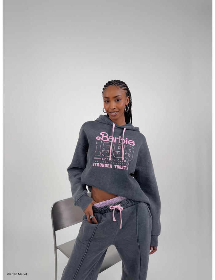 jennyfer Sweat à capuche Barbie x Jennyfer gris anthracite